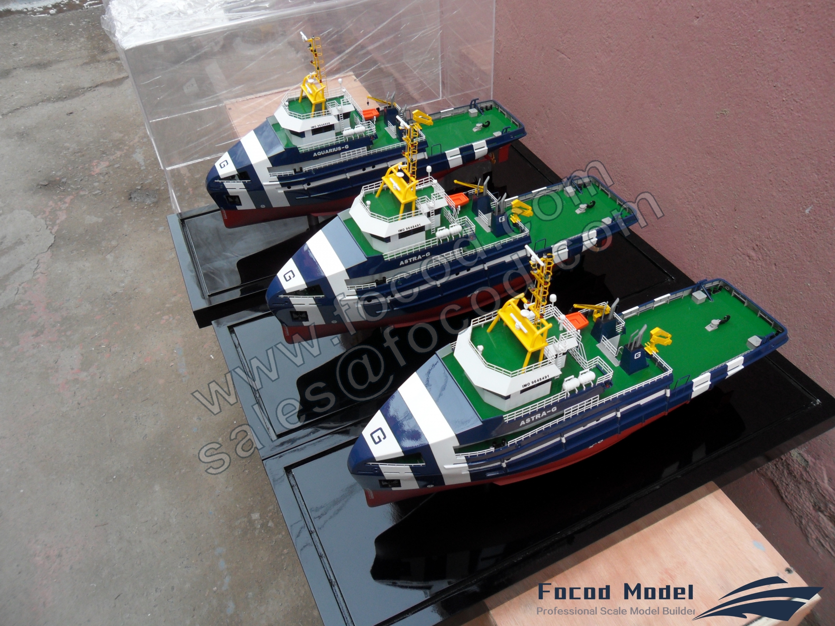 custom made model of 40米地震勘探与支持船模型